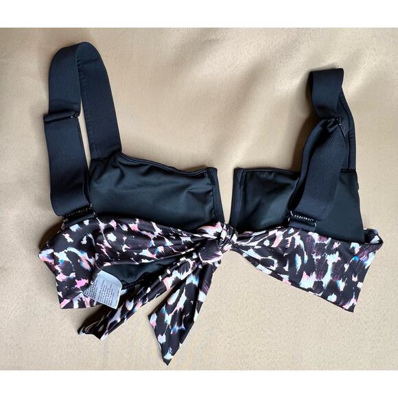 Sanctuary Stay Cool Leopard V-wire Bralette Swim Top S NWOT - Picture 4 of 5